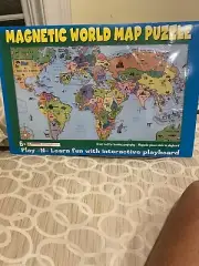 Ata-Boy Magnetic World Map Play-n-Learn Puzzle Board New Sealed