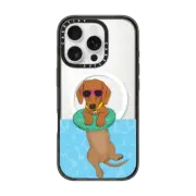 iPhone 16 Pro Impact Case MagSafe Compatible Swimming Dachshund