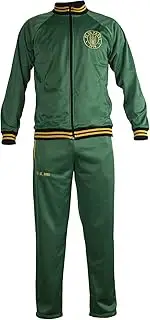 [JL Sport] St. Pauli Green Punk Jacket Retro Football Full Tracksuit Zipped Jacket Men Top and Pants S, Green, S