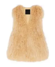 Givenchy Fur Sleeveless Jacket FR38 Nude