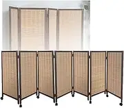 Short Partition Screens,4/5/6/7/8 Panel Foldable Temporary Wall,Hand Woven Protect Privacy,for School Kindergarten Party(80x40cm-7panel)