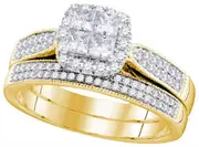 3/4CTW-Diamond INVISIBLE BRIDAL SET