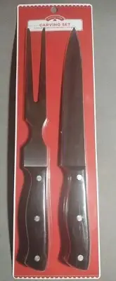 Holiday Time Stainless Steel Carving Set with 13" Knife and Serving Fork