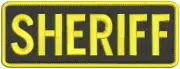 sheriff embroidery patches 3x8 hook on back gold letters
