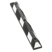 Zoro Select Gnrs1420bw Car Stop, Rubber, 4 In H, 4 Ft L, 6 In W, Black/White