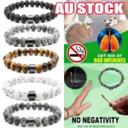 Triple Protection Smoking Cessation Bracelets 8MM Magnet Anti Smoke Bracelet NV
