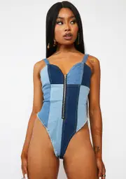 Rule Number One Denim Bodysuit