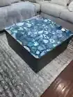 Blue Agate Coffee Table, Square Agate Stone Center Hallway Modern Furniture Top