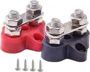 2pcs Dual Battery Terminal Block Heavy Duty Distribution Bus Bar for Automotive Modifications Reliable Connection for Vehicles Boats Secure Accessory for Upgrades