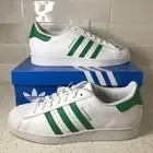 NIB Adidas Superstar Cloud White Green IE9047 SIZE 11 Men Casual Sneakers Shoes