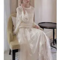在飛比找Yahoo!奇摩拍賣優惠-酷利男=珍珠刺繡蕾絲裙(4色)@韓國 唯美細緻 三層 蒲公英