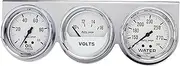 Auto Meter 2329 Autogage Mechanical White Oil/Volt/Water Gauge with Chrome Console