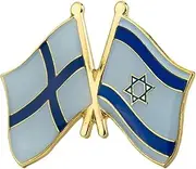 [Pinstant] Finland Finnish Israel Israeli National Flag Crossed Flags Friendship Love Alliance Allies 1" Enamel Pin, 1 Inch, Enamel, enamel