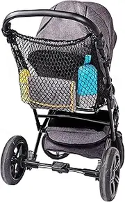 Diago Universal XL shopping net for pushchair, buggy and twin stroller / simple click lock / extra large pram net - Black