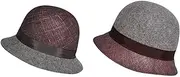 [Kangol] Women's Dapper Felt & Straw Cloche Hat