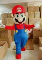 Super Mario Mascot Costume Cosplay Party Fancy Dress Brothers Suits Adult Size