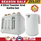 Electric Kettle & Toaster SET Combo Soft Touch Stainless Steel 4 Slice Toaster