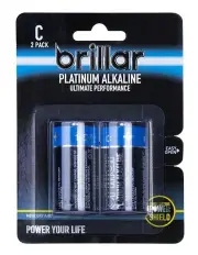 [Brillar] C Platinum Alkaline Batteries 2 Pack