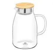Wilmax England Thermo Bell-Shape 1000ml Jug Water Pitcher w/ Bamboo Lid Clear