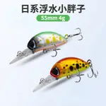 [DUOYU] 浮水 搖滾小胖子 路亞假餌 4G 55MM CRANK 溪流 微物 路亞餌 魚鉤