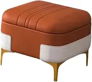 Storage Cube Foot Stool for Living Room and Nursery, Orange, as described