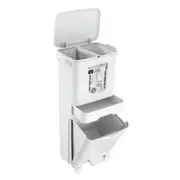 42L Rubbish Bin Pedal Step Dustbin 3 Tiers Recycle Garbage Kitchen Trash Can Sorting Waste Bucket Trashcan House Office Indoor with Wheels