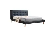 Double PU Leather Deluxe Bed Frame Black