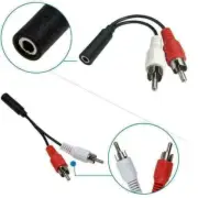 3.5mm Audio Jack Female To2 x Phono RCA Male Stereo HOT Lead V9K5 K3G9 K2M5