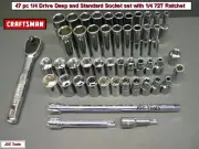 CRAFTSMAN 1/4 DRIVE 48 PC SOCKET SET SAE MM 44 45 46 47