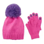 Girls 4-16 Rhinestone Hat & Gloves Set Color: PINK or BROWN, Size: ONE SIZE p