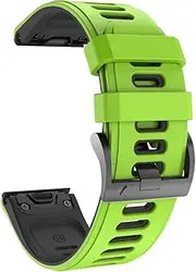 HABITZ Soft Silicone Watch Band Compatible with Fenix 6X 5X Bands 26mm Silicone Strap with Quick Release Strap Compatible with Fenix 5X 3 3 HR (Color : Green, Size : 26mm for 6X Pro 5X)