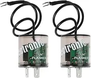 YiEC ZAN 2 Pin 12V LED Electronic Flasher 2 Terminal LED Turn Signal Flasher Relay with Ground Wire for Cars Motorcycles (2pcs)