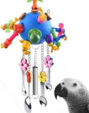 KATUMO Bird Toys, Parrot Pull Spoons Colorful Acrylic Stick Toys Bird Chew Toys