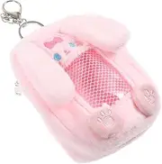 [SAFIGLE] Mini Coin Purse Women Bunny Card Holder Keychain Pouch Zipper Pouch for Credit Cards Change Wallet Small Wallet for Women