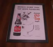 1965 OLD TAP EASTSIDE LAGER FRAMED AD PRINT