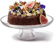 salt&pepper Ogin Glass Footed Cake Plate 28 x 10cm, Clear