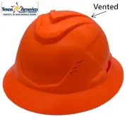 MSA Full Brim C1 Vented Hard hat with 4 pt Ratchet Suspension - HiViz Orange