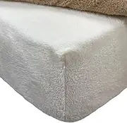Brentfords Teddy Fleece Fitted Sheet Thermal Warm Soft Luxury Cosy Bedding, Cream Ivory, Double BDFSTPLCR02