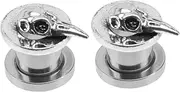 [DEARMAMY] 2pcs 3d Bird Head Auricle Ear Helix Nose Hanger Amethyst Threader Multiple Studs Skin Tone Gauges Balm Plugs Wolf Tapers Ring Review Holder Double Loop Silver Stainless Steel