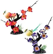 2pcs Artificial Flower Sushi Plate Decorations Japanese Style Flower Sashimi Serving Plate Decor Plant Ornament for Sashimi Platter Dollhouse Zen Garden Decor