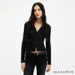 【ALLSAINTS】CONNIE 輕盈V領紋理造型開襟衫-黑 W095PA(修身版型)