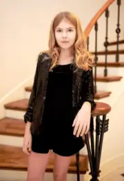 NEW Hannah Banana Holiday Festive Tween Black Sequin Girls Shrug Blazer 14 Last