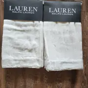 Ralph Lauren 54 x 96 Linen Marley Curtains Back Tab FOUR Panels Beige Natural