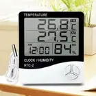 With Clock LCD Digital Thermometer Hygrometer Humidity Meter Temperature Meter