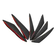 6pcs Universal Carbon Fiber Spoiler Front Bumper Fins Spoiler Canards Refit Car Spoiler Wing