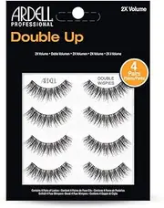 Ardell Double Up Wispies False Eyelashes, Dramatic Full Volume Wispy Lashes, Reusable and Easy to Apply, Black, 4 Pairs