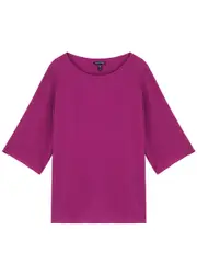 Eileen Fisher Silk Crepe de Chine top - Dark Pink - S (UK 10-12 / M) S (UK 10-12 / M)