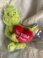 Dr Seuss By Aurora 15” 2024 You Stole My Heart Grinch Valentine Plush