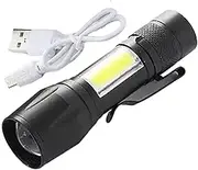 Rechargeable Led Torch - Rechargeable Torches Led Super Bright | Waterproof Pocket Rechargeable Flashlight | LED Portable Flashlight | Handheld Flashlight High Lumens | Adjustable Camping Accessories