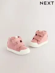 Pink Standard Fit (F) Touch Fasten Strap High Top Washable Trainers (E51669) | $21 - $24